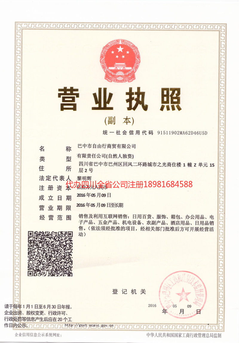 天津天津自由行商贸有限公司